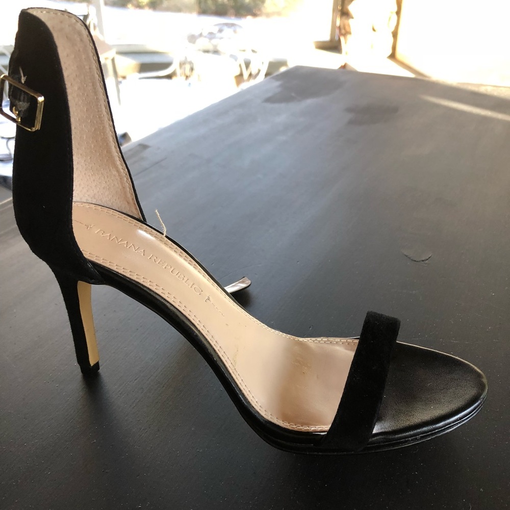 Banana Republic bare high heel in Black Suede